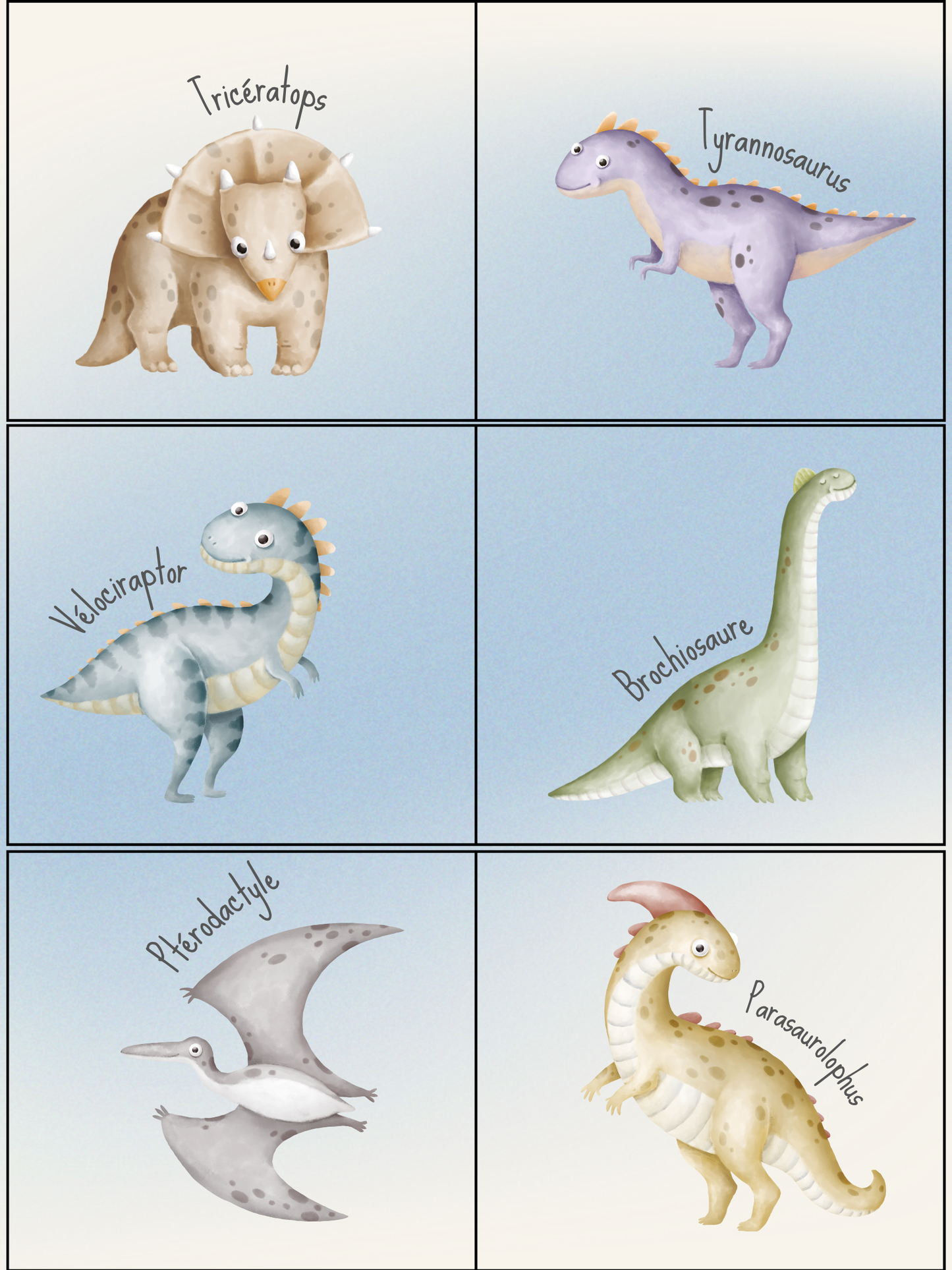 Dinosaurs Collection (set of 6) 2'' x 2'' Magnets