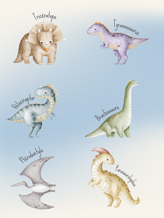 Dinosaurs Collection (set of 6) 2'' x 2'' Magnets