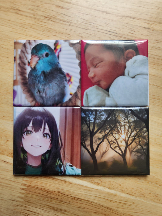 Set of 4 Personalized 2"x2" Magnets – A Unique and Heartfelt Gift Idea