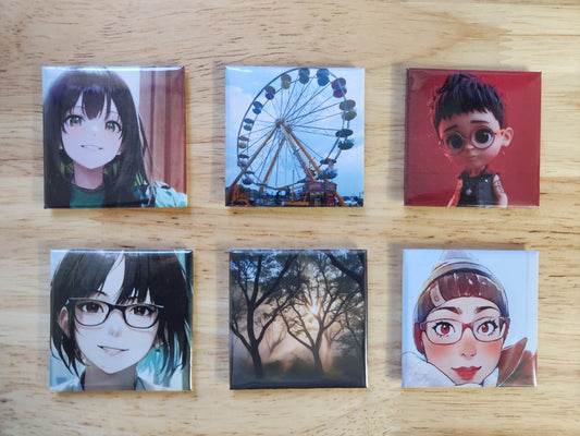 Set of 6 Personalized 2"x2" Magnets – Turn memories into keepsakes you can see every day